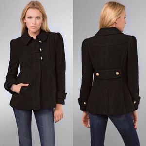 Juicy Couture Black Wool Toggle Coat